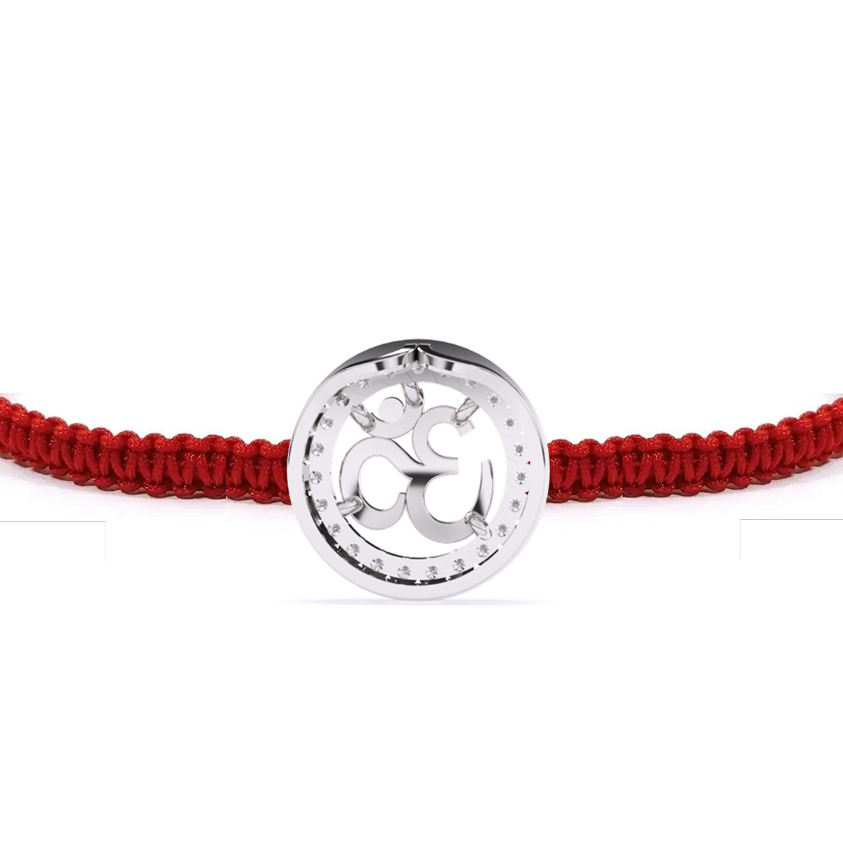 Elegant Om Rakhi Blessed Bond With Lab Diamond Halo